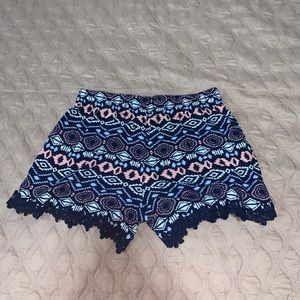 Boho Aztec print shorts